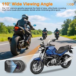 SnelShoppen - Motorfiets Dashcam 1080P HD Waterdicht IP66 Geïntegreerd WiFi 110° Groothoek Ringopname Mini Draagbaar met Montagekit — thumbnail 3