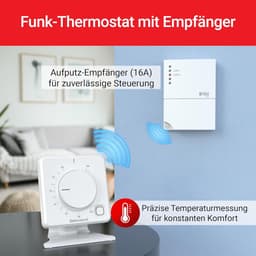 Draadloze Kamerthermostaat - Slimme Thermostaat - Energie Besparen - Zelflerend Systeem - 81x81x35mm - Wit — thumbnail 3