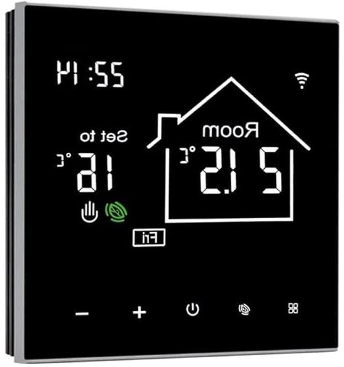 Slimme Thermostaat - Wifi Thermostaat Kamerthermostaat - Verwarming Regelen - Touchscreen Display - 60 mm - Zwart — afbeelding 1