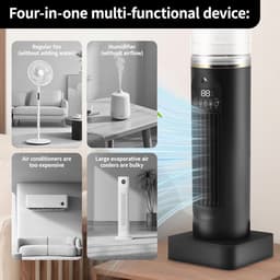 Mobiele Mini Airconditioning – Draadloze Luchtkoeler met Bevochtiger – 6 Windstanden – 100 ml Watertank – Afstandsbediening – 6 Uurs Timer – Stil & Draagbaar — thumbnail 5