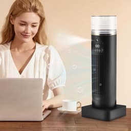 Mobiele Mini Airconditioning – Draadloze Luchtkoeler met Bevochtiger – 6 Windstanden – 100 ml Watertank – Afstandsbediening – 6 Uurs Timer – Stil & Draagbaar — thumbnail 3