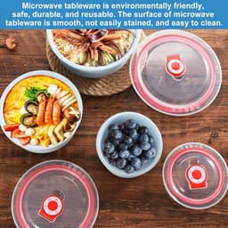 SnelShoppen - 3-delige Magnetron Tafelware Set met Deksel: Magnetron Opbergdozen 260/480/900 ml, Magnetron Multikom Brooddoos voor Vaatwasser, Magnetr — thumbnail 5