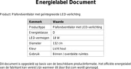 Plafondventilator met LED stil en dimbaar - afstandsbediening - 6 snelheden - zomer/winterfunctie - 132 cm — thumbnail 2