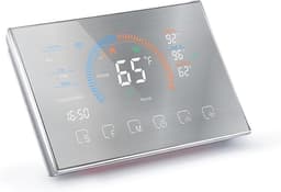 Slimme Thermostaat - Digitale Regelaar - Energie Besparen - APP en Spraakbediening - LCD Touchscreen - Geborsteld Zilver — thumbnail 5