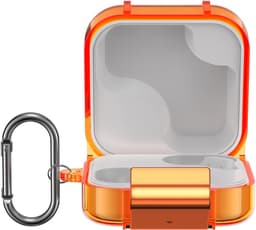 kwmobile Earphones Case for CMF by Nothing Buds Pro 2 / CMF Buds 2 Plus Case - Clear TPU Silicone Earbuds Cover - Orange — thumbnail 1