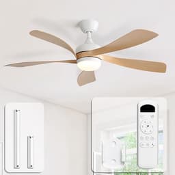 Plafondventilator met LED stil en dimbaar - afstandsbediening - 6 snelheden - zomer/winterfunctie - 132 cm — thumbnail 4