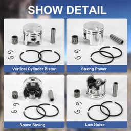 SnelShoppen - Brush Cutter Set 44mm Piston Set voor Grasmaaier en Bosmaaier - 49cc Piston Set met Ringen voor Motoren - Ideaal voor Tuinonderhoud — thumbnail 2