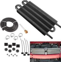 Oliekoeler Transmissie - Radiator Kit - Motorolie Koelen - Verbetert Koelefficiëntie - 6 Rij - Zwart — thumbnail 3