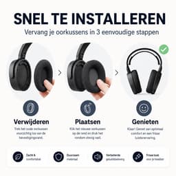 BukkitBow – Set Oorkussens voor Steelseries Artics 1/3/5/7/7X/7P/9/9X/PRO - Koptelefoon Oorkussens / Ear Pads - Memory Foam - Zwart — thumbnail 5