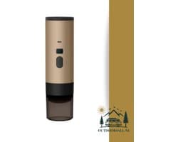 Draagbare Koffiemachine /Coffee maker voor camping, op reis of onderweg - Oplaadbaar - Goud