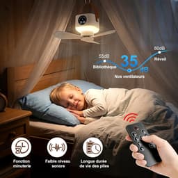 Plafondventilator met verlichting en 7200 mAh accu, geschikt voor binnen- en buitengebruik, stille oplaadbare draagbare ventilator van 35 dB, 3-in-1: campingventilator, bureauventilator, plafondventilator en draagbare ventilator. — thumbnail 5