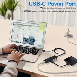 USB Hub - Poorten Uitbreider - Bestanden Delen - Extra Lange Kabel - 4 Poorten - Zwart — thumbnail 2