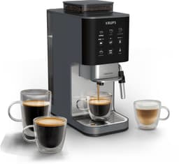 Krups Coffee Crush SA404B - Automatische koffiemachine - Carbon - Compact 15 cm breed - Geschikt voor bonen en gemalen koffie - Stoompijpje — thumbnail 1