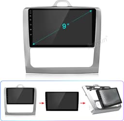 Junsun Linux Draadloos Carplay & Andriod Auto Geschikt voor Ford Focus MK2 2004-2011 - 9 Inch HD TouchScreen - Bluetooth - Navigatie- WiFi -FM - RDS- Airplay - Plug & Play — thumbnail 2
