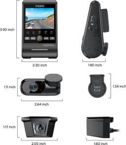 VIOFO A229 Plus-W 3CH - Dashcam - 2K Voorcamera - 2K Waterdichte IP67 Achtercamera - 1080P IR Interieurcamera - Sony STARVIS 2 - GPS - 5GHz WiFi — thumbnail 3