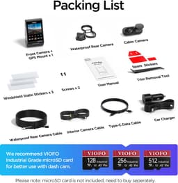 VIOFO A229 Plus-W 3CH - Dashcam - 2K Voorcamera - 2K Waterdichte IP67 Achtercamera - 1080P IR Interieurcamera - Sony STARVIS 2 - GPS - 5GHz WiFi — thumbnail 4
