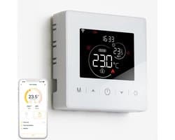 Slimme Thermostaat WiFi – Programmeerbaar – App & Spraakbediening – Werkt op 3 AA Batterijen – Voor CV Ketel