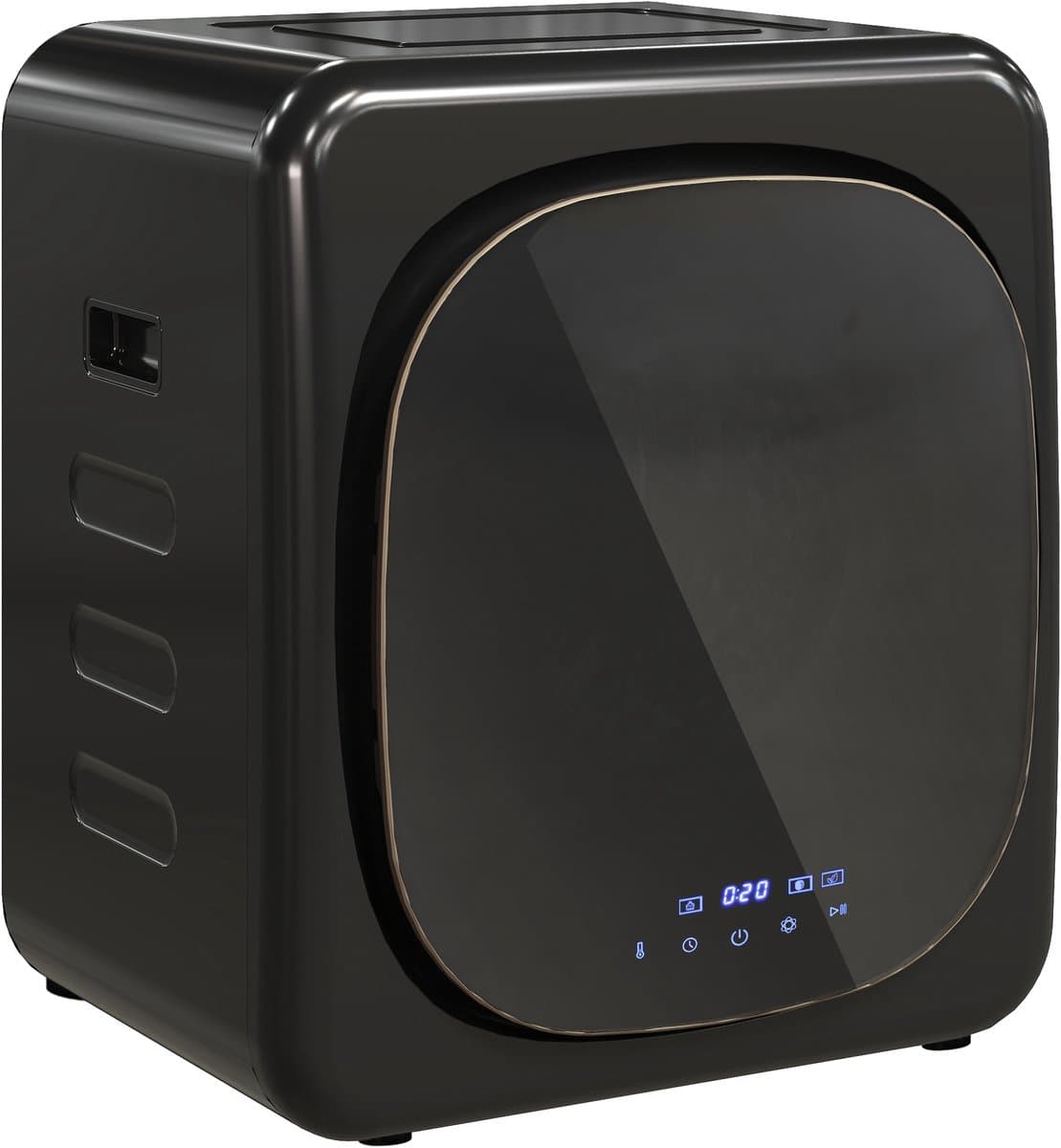 ECTEATOY® Wasdroger 4kg - Mini droger met Timer, Smart Programma en Touchscreen - RVS en ABS - 48x40x56 cm - Zwart — afbeelding 1