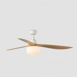 Faro Barcelona 34361-11L Outwood L plafondventilator wit/eikenhout 150 cm - Afstandsbediening - Stille en zuinige DC-motor - 6 snelheden - zomer en winterstand — thumbnail 4