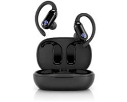Sonume Sport Pro - Draadloze Oordopjes - 36 uur Batterij - Bluetooth In Ear Sport Oortjes met Oorhaak - Hardlopen, Fitness & Fietsen - IPX7 Waterdicht - Zwart
