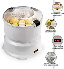 Elektrische Aardappelschilmachine - Automatische Schilder - Snel Groenten Schillen - Moeiteloos met Container - 1 kg Capaciteit - Wit — thumbnail 4