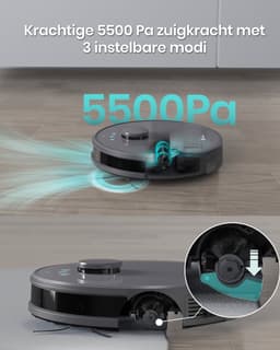 Lefant M1 grijze robotstofzuiger, dToF lasernavigatie, 5500 Pa zuigkracht — thumbnail 4