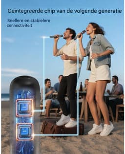 SSTRWGOOD Draadloze Microfoons - Microfoon Karaoké Set met 192kHz/24Bit - UHF Zender met LED Display, 60m Bereik, DSP Ruisreductie en Professionele Audio Processor - Geschikt voor Podium, Thuis en Onderwijs - ABS Materiaal - USB Oplaadbaar - 24,5x5cm — thumbnail 5