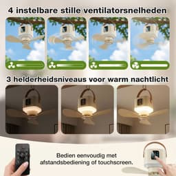 Lapamax Camping Ventilator met LED Verlichting Ø24cm – 7200mAh Oplaadbare Accu – Tent Ventilator met Afstandsbediening en Timer – 4 Snelheden & 3 Lichtstanden – Stille DC Motor – ventilator camper Voor Tent, Caravan, Camper en Overkapping – Geel — thumbnail 1