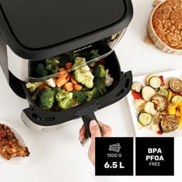 Heteluchtfriteuse - Airfryer Luchtfriteuse - Gezond Frituren - 360 Graden Warmte - 6.5 Liter - Zwart — thumbnail 3