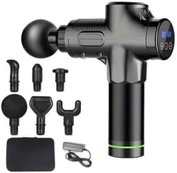 Casa Living Massage Gun - Massage Apparaat - 30 Snelheden - 6 Massagekoppen - Diepe Spiermassage - Oplaadbaar - 2500mAh - Zwart — thumbnail 1