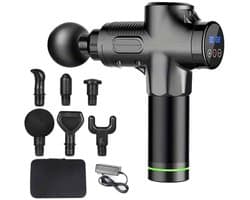 Casa Living Massage Gun - Massage Apparaat - 30 Snelheden - 6 Massagekoppen - Diepe Spiermassage - Oplaadbaar - 2500mAh - Zwart