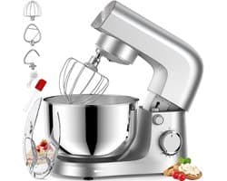 SP® Deegmachine - Kneedmachine - Mixer met Kneedhaak - Zilver - 37cm x 24cm x 32cm