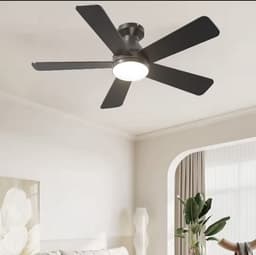 Plafondventilator Ø105 cm - 3 Temperaturen - Fluisterstil - Met Afstandsbediening - 6 Snelheden - Timer - Zomer/Winter functie - Zwart - 40W — thumbnail 2