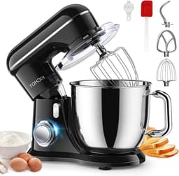 Voedselmixer - Keukenmachine - Bakken en Koken - Kantelbare Motorkop - 45L Kom - Zwart — thumbnail 1