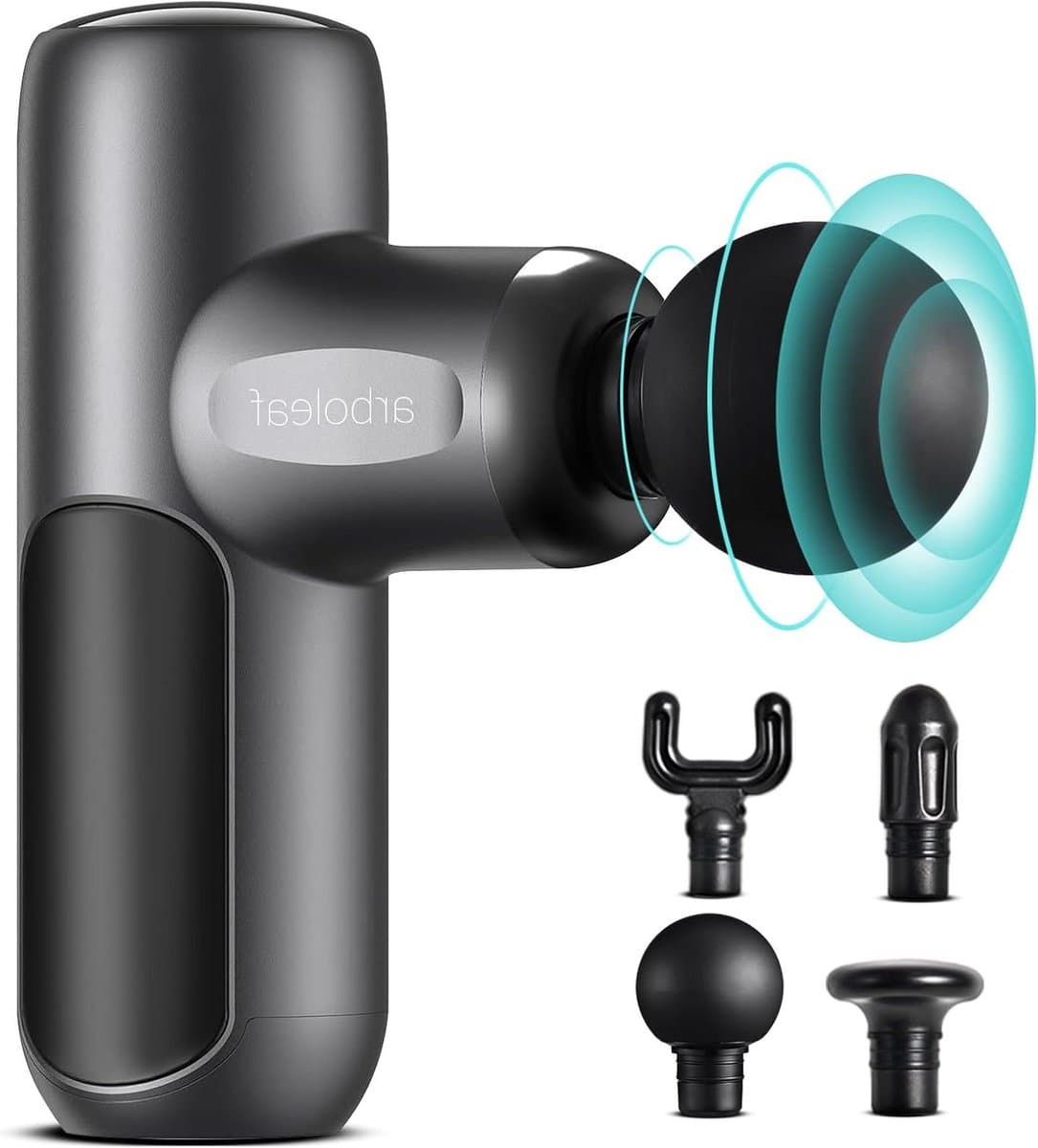 Mini Massage Gun - Spierstimulator Percussie - Spierherstel Bevorderen - 5 Instelbare Snelheden - 8mm Impactdiepte - Zwart — afbeelding 1