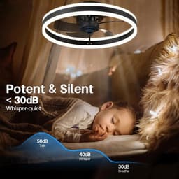 IRALAN Plafondkroonluchter - Smart App + afstandsbediening - Dimbaar - Airco - Ventilator - Stil - Lamp - Plafondlamp — thumbnail 3