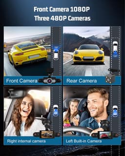 SnelShoppen - 3 inch 1080p 4-kanaals Dashcam voor Auto's met 360° Video-Opname, Bewegingsdetectie, Nachtzicht, Loopopname en Belichtingscompensatie — thumbnail 5