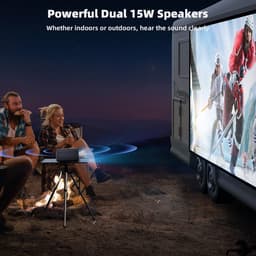 SnelShoppen - CASIRIS Omnistar Beamerset 100 inch Scherm, 1500 ANSI, Autofocus, 1080p Full HD, 4K-ondersteuning, 5G WiFi en Bluetooth Projector voor T — thumbnail 1