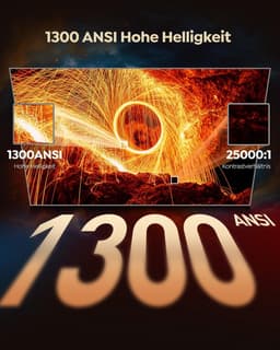 SnelShoppen - Smart Beamer met Autofokus en Trapezcorrectie, 1300 ANSI, 4K Home Cinema, WiFi Bluetooth, Full HD 1080P Projector voor Buiten, Camping, — thumbnail 2
