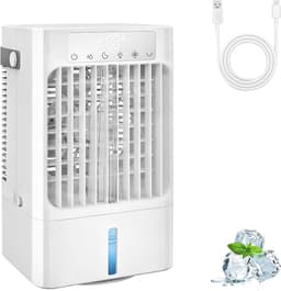 Mobiele Luchtkoeler met Waterkoeling – 4-in-1 Mini Aircooler met Waternevel, Luchtbevochtiger & Aromadiffuser – Draagbare Ventilator met Afstandsbediening – Voor Thuis, Kantoor en Slaapkamer — thumbnail 1
