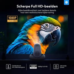 SnelShoppen - Mini Beamer Full HD 1080p | Smart Projector met Autofocus & Keystone Correctie | Draagbare Projector met WiFi & Bluetooth 5.4 | 508 cm S — thumbnail 4