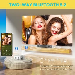 SnelShoppen - Smart Mini Beamer met Android, Draagbare Full HD 1080P Projector, WiFi6 Bluetooth 5.2, 50% Zoom, 200 Inch Display voor Thuisbioscoop, Ca — thumbnail 3