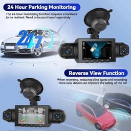 4-kanaals 360° dashcam HD 1080P 4-lens rijrecorder met 32GB geheugenkaart — thumbnail 2