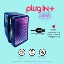 Mini Koelkast 4 Liter met Infinity LED Effect – Compacte USB Koelkast voor Gamers, Studenten en Kantoor – Spiegeldeur met Verlichting – Voor 6 Blikjes, Snacks en Cosmetica — thumbnail 3