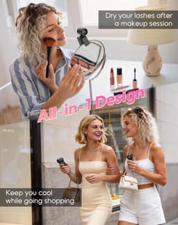 Handventilator USB Oplaadbaar - Turbo Ventilator - 4 Snelheden - 360° Clip - LED Display - 2400mAh - Zwart — thumbnail 3