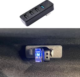 Thijox - Handschoenenvak USB Hub voor Tesla 2024-26 Model 3 Highland & 2025-26 Model Y Juniper - 4-in-1 Dockstation voor Dashcam, USB-stick, Gegevenso — thumbnail 1