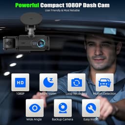 SnelShoppen - 3-Kanaals Dashcam Met Voor, Achter En Interne Camera, 1080p, App Controle, Nachtzicht, G-Sensor, Parkeerhulp, 24-Uurs Bewaking — thumbnail 5