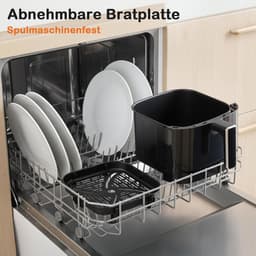 SnelShoppen - Airfryer 6L met Raam, 12-in-1 Functies, Touch Screen, Gezond Vetvrij Koken, Antiaanbakmand, Vaatwasmachinebestendig, Voor 3-6 Personen, — thumbnail 5