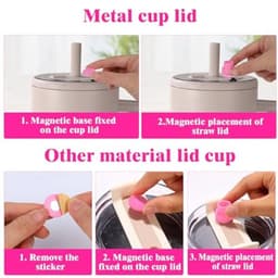 4 stuks magnetische rietjesdeksels voor Brümate 30/40oz Era & Resa Tumblers, siliconen magnetische rietjesdeksels met pakkingen en reinigingsborstels voor wandelen, klimmen en picknicken (roze) — thumbnail 5