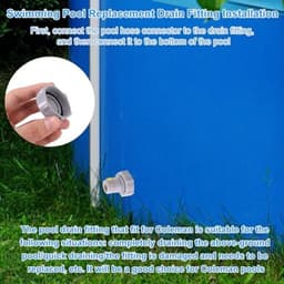2 stuks vervangende onderdelen voor zwembaden, afvoerklepdop en afvoerfittingen, vervangende onderdelen voor zwembadaccessoires, compatibel met (grijs) — thumbnail 3